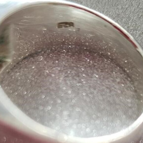 Men's Heavy Square Silver and Lapis Ring, Size 11 - Picture 2 of 2